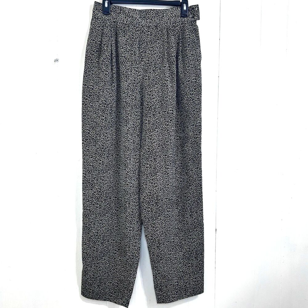 Vintage CITY GIRL by NANCY BOLEN Pants Size M Animal Print Pleated Tapered Pants